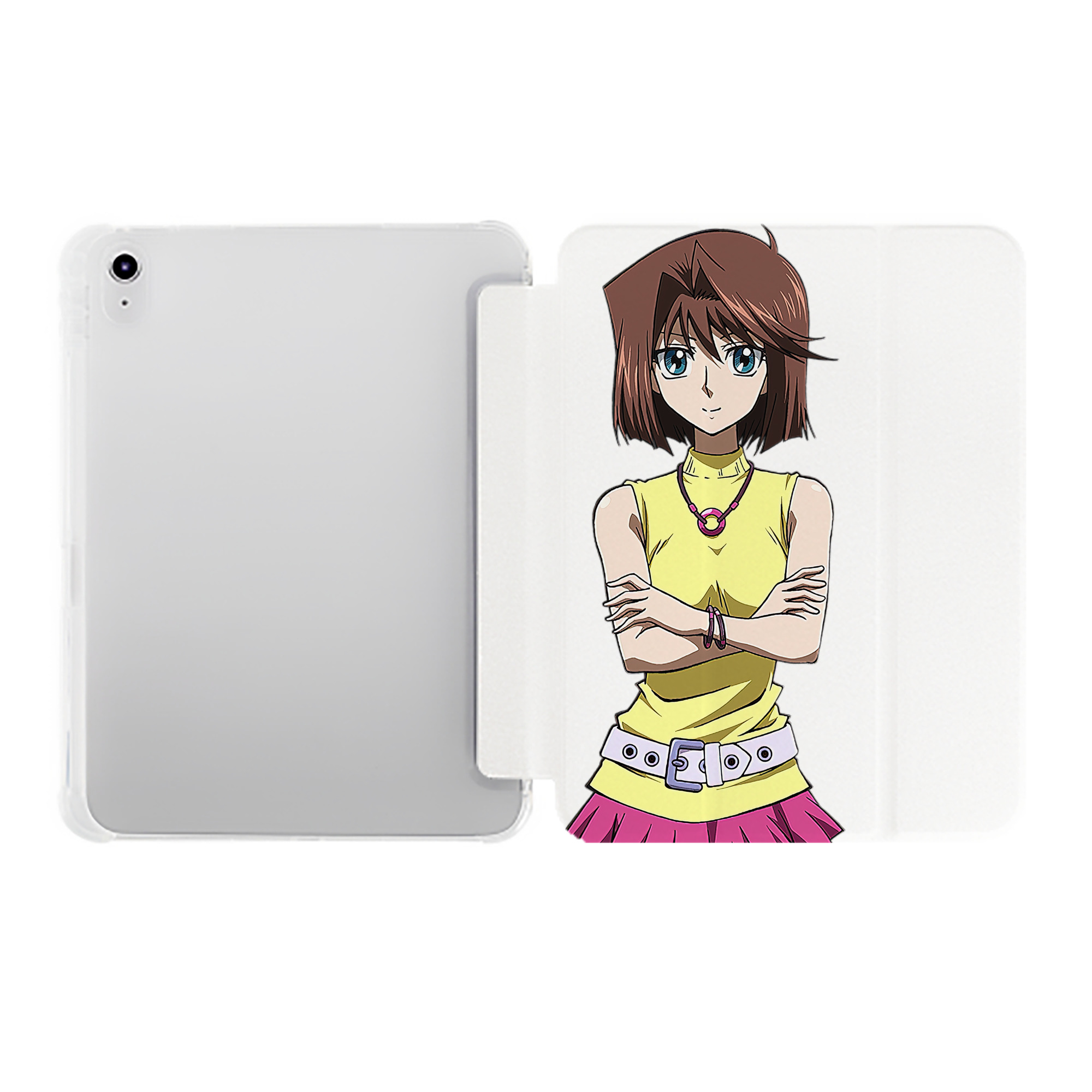 （画像用） 遊☆戯☆王 Yu-Gi-Oh! IPad ケース ペン収納付き 三つ折りスタンド PUレザー×シリコン 対応機種9.5/10.5/10.9インチ